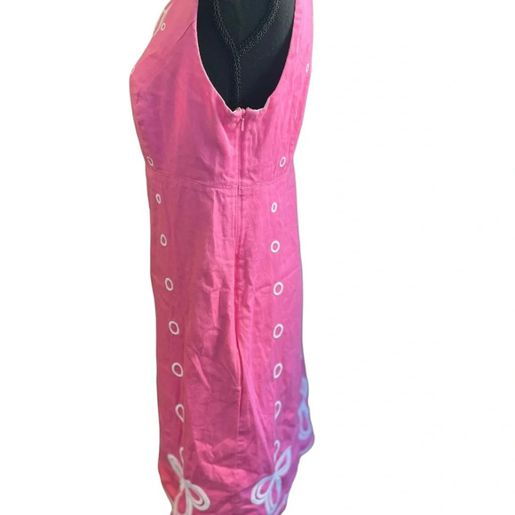 Lilly Pultizer Pink and White Sleeveless Dress. Size: 8 - Picture 3 of 9